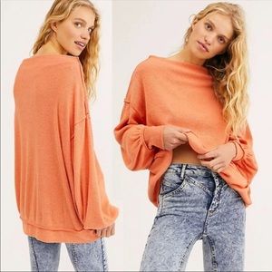 Free People | Main Squeeze Ribbed Seamed Sweater | S